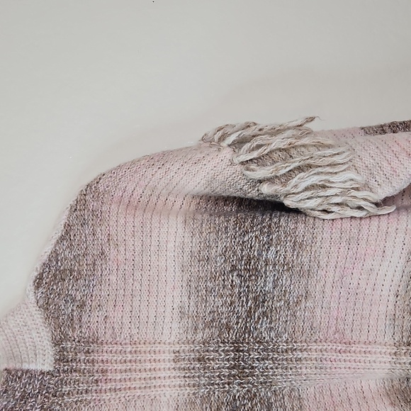 Frye & Co. Open Front Ombre Knit Cardigan Fringe Sleeve Women’s Size L - Picture 9 of 12